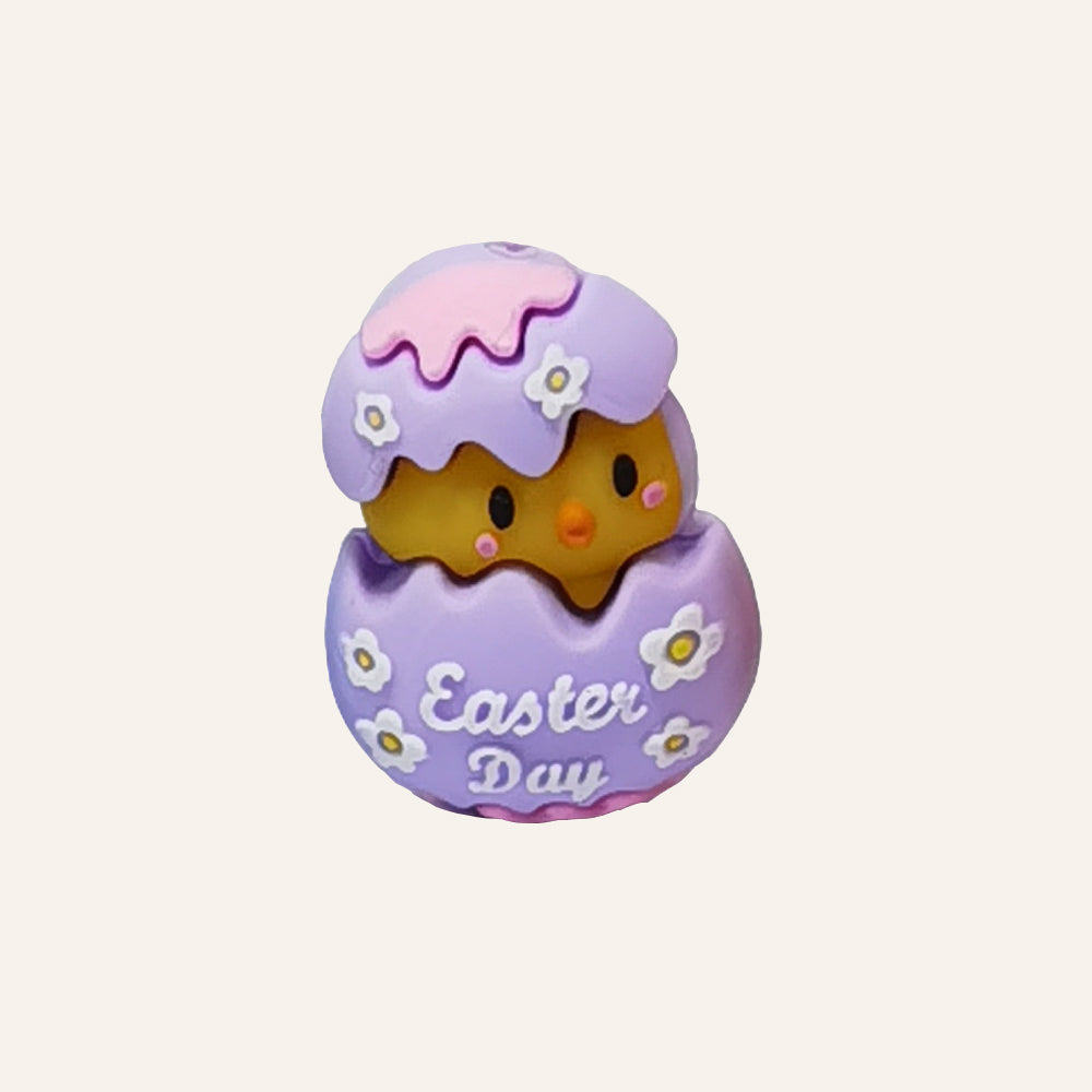 Wholesale 10pcs Creative Round Cartoon Flat Three-dimensional Rubber Beads